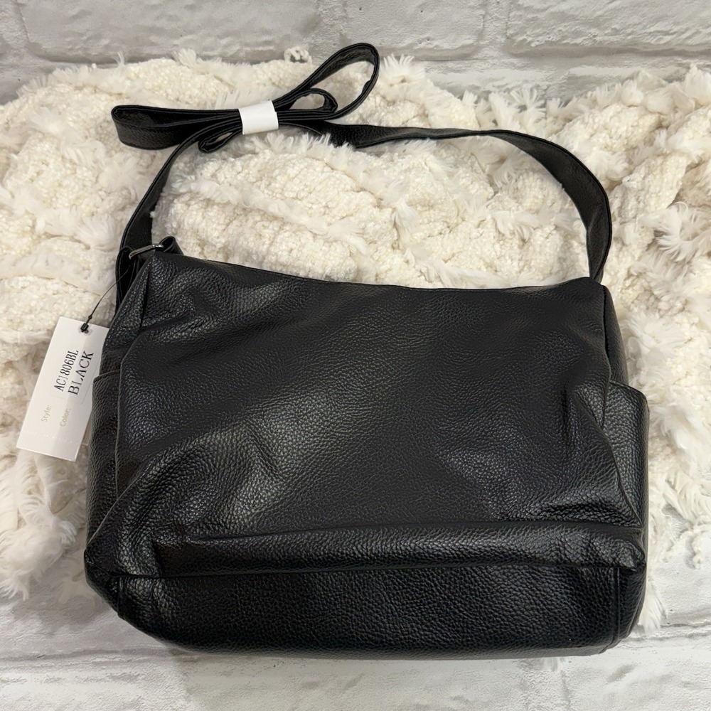 Cee Klein New York Black‎ Cross Body Purse Vegan Leather Designer Bag Purse New - Picture 5 of 13